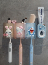 Cute cartoon wash mouthwash cup shelve free of punch Childrens tooth cup toothbrush suit wall-mounted lovers containing frame