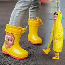 Childrens rain shoes Summer tube cute baby primary school rain boots Non-slip waterproof lightweight rubber shoes Mens and womens water shoes