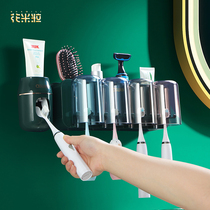 Fully Automatic toothpaste artifact wall-mounted household squeezer set non-perforated toilet toothbrush rack