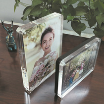 Acrylic strong magnetic photo frame transparent black fillet frame with four rounded corners graduation photo-picture building wedding photo frame A4 certificate frame
