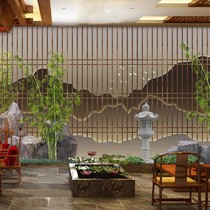 New Chinese Restaurant Hotel Fibreboard Integrated Wall Panel Foreground China Wind 3d Solid Tea Path Decorative wall panel