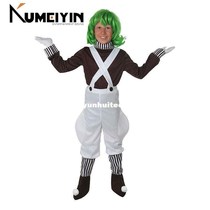 Kids Oompa Loompa Costumes Candy Creater Movie Willy Wonka