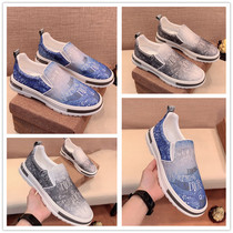 Dior new men's casual letter print gradient foot shoes flat casual shoes