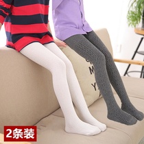 Spring and autumn new girls wear cotton pantyhose baby socks Primary School Stockings knitted childrens leggings