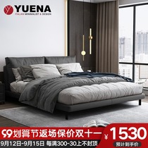 Nordic technology cloth bed modern simple light luxury cloth bed 1 8 meters master bedroom double bed minimalist ins Wind soft bag bed