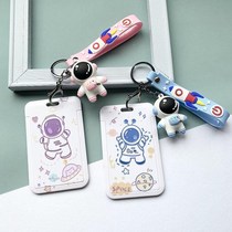 Astros card set cute student campus card meal card bus card cover with lanyard keychain doll protective cover