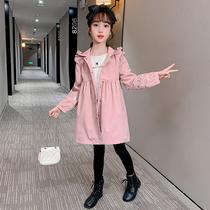 Girls autumn clothes 2021 New windbreaker Princess childrens coat big Children Spring and Autumn fashionable 12 girls foreign baby