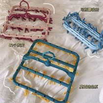 Bold drying hangers student dormitory multi-clip clothes socks hangers multi-function windproof clip socks rack adhesive hook