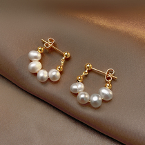 Ottles Discount Store Withdrawal Cabinet Clear Cabin Pick Up Leak 18K Gold Light And Luxurious Natural Pearl Earrings Outlets Women Accessories
