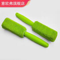 Microfiber long handle tire brush car cleaning pigtail cloth tire brush custom-made various wheel brush