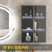Dining side hanging cabinet toilet small wall cabinet washing machine wall cabinet kitchen small apartment creative glass display cabinet