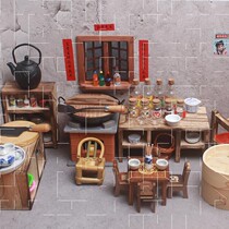 Net red cooking small kitchen mini real version of childrens furniture can really cook food over the house dining table toys