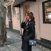 Trench coat womens long small man autumn and winter temperament is high 2020 coat Korean version of British style coat loose New