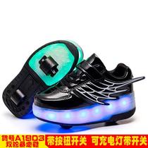 New boy violent shoes single wheel boy pulley shoes little girl shoes P bottom children with wheels