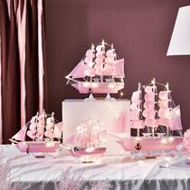 Office decoration small objects desktop photo props sailing boat model small ornaments decoration girl heart room bedroom