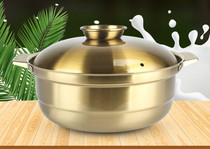 Coconut chicken hot pot special pot Stainless steel soup pot Commercial pork belly chicken pot hot pot pot induction cooker Gas dual-use