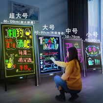 Flash small blackboard led fluorescent board advertising board light-emitting Billboard shop with publicity charging luminous silver electronic writing version milk tea shop door stalls display board commercial color screen handwriting