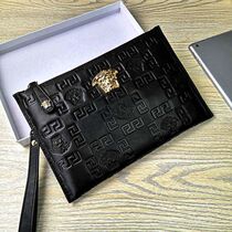 Light Extravagant Home Mens Bag Handbags Genuine Leather Envelope Bag Large Capacity Headlayer Bull Leather Mens Hands Grab Bag Mesh Red Concorder