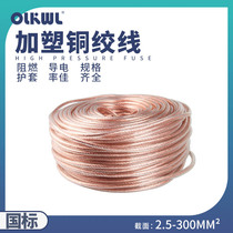 Copper stranded plastic soft copper wire insulated copper braided belt Railway subway conductive belt grounding wire with sheathed copper wire