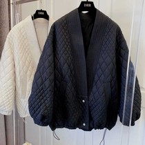 European Korean version of loose casual classic retro diamond light cotton coat coat women 2021 autumn and winter New Tide