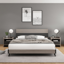 Nordic bed Modern simple 1 5m1 8m double bed Rental room Storage high box storage bed Board-type master bed