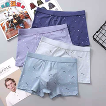 Teen Mens Underwear Junior High School Students Pure Cotton Flat Corner Four Corner Underwear Guys New Trend Breathable Shorts Head