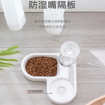 Cat bowl Double bowl Dog bowl Automatic drinking and eating bowl Dog bowl Anti-tipping Cat food Cat drinking bowl Pet supplies