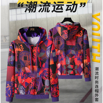 Spring and autumn sports suit with male and female models Flowers Even hat Guochao Tidal Camouflage Fashion Sweatshirt Loose-shirt Leisure Two sets