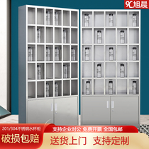 Stainless steel water cup cabinet workshop staff cup holder factory multi-grid tea cup cabinet canteen cupboard custom lockers