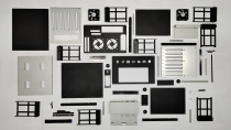 Set of accessories for the perimeter of the NBOX-NAS chassis