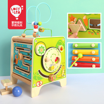 LucyLeo Children Sense Bears Premature Teach Mons Toys Wood Wears Around Jewelry Boys and Girls Building