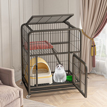 Cat cage Home cat house Large free space Cat villa Indoor two-story integrated small cat house with toilet