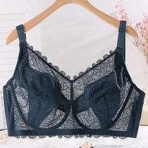 Tang Feng Meixia large size anti-light bra ultra-thin section large chest show small lace gathered full cup soft rim underwear