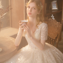 Super fairy dream little bride temperament light main wedding dress 2021 New French princess style simple atmosphere