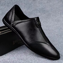 Casual Leather Shoes Men 2022 Spring Fall New Soft Bottom Soft Face A Foot Pedal Mens Shoes Fashion Business Positive Dress Shoes