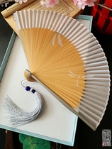  Chinese style gray dragonfly pure pigment color silk bamboo fan Summer Japanese folding fan Folding womens dancing fan