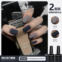Fall winter small set of nail polish glue 2021 new net red popular light gray dark blue set nail salon special