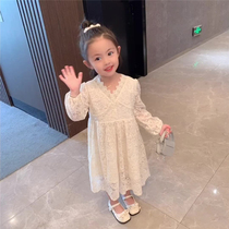  NextElsa girl dress 2021 autumn new little girl western style lace skirt baby long skirt princess skirt