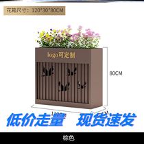 Iron flower box sales department gardening commercial outdoor custom flower trough fence square outdoor street combination flower stand