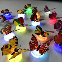 Circle toy stall prize colorful luminous 3d stereo luminous LED butterfly luminous toy living room self-adhesive