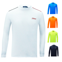 Golf mens clothing stand long sleeves T-shirt height elastic speed dry breathable outdoor sport GOLF mens clothing