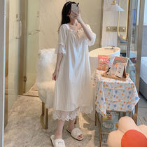 Princess wind nightskirt ladies summer cotton short-sleeved pajamas thin Korean version of sweet ins girl home clothes students