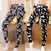 SQINUSQN lion chino mens autumn pants warm pants autumn winter youth beating underpants lining pants male line pants cotton sweatpants