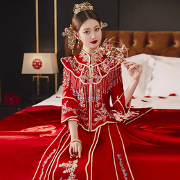 Xiuhefu 2022 new wedding Chinese bride suit high-end toasting suit Xiuhe wedding dress female dragon and phoenix coat show and kimono