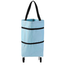 Grocery shopping trolley folding portable supermarket shopping cart elderly wheel shopping bag tote bag large capacity waterproof