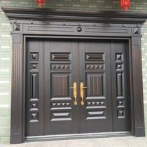 Door home country zinc alloy villa door Double open door rural household self-built door door Chinese imitation copper door