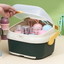 Baby bottle storage box Multi-function drain rack Baby supplies bottle rack Drying rack storage box dustproof with cover