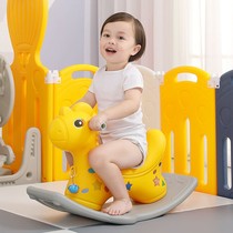 Baby rocking horse small Trojan children rocking horse one year old baby birthday gift Trojan toy car adults can sit