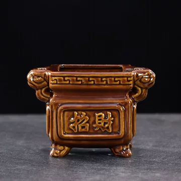 高良】中国美術 古銅青銅 佛字文四方香炉 鼎 古玩 CGPZ 青銅器仿古擺件