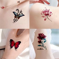 Waterproof sticker tattoo permanent tattoo sticker waterproof female durable ins sexy rose flower butterfly tattoo cover scar